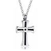 Stainless Steel Black Enamel Cross Pendant Urn Ashes Necklaces PW-WG8EAA3-01-1