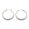 Non-Tarnish 304 Stainless Steel Grooved Hoop Earrings EJEW-B023-18P-1