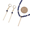 Natural Lapis Lazuli Beads Necklaces & Leverback Earrings Sets SJEW-JS01302-3