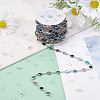 1Roll Handmade Glass Flat Round Link Chains CHC-BBC0001-14-4