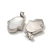 Rack Plating Brass Pave Natural White Shell Pendants KK-U025-04P-01-2