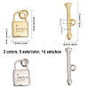 CHGCRAFT 10 Sets 2 Colors Rack Plating Brass Toggle Clasps ZIRC-CA0001-21-2
