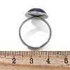 Half Round Natural Lapis Lazuli Finger Rings X-RJEW-M062-01P-04-3