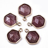 Natural Strawberry Quartz Charms G-N326-47B-1