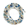 Natural Blue Azurite in Calcite Beads Strands G-P618-3mm-01-3