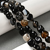 Natural Black Agate Beads Strands G-NH0017-B04-02-2