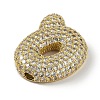 Rack Plating Brass Micro Pave Clear Cubic Zirconia Pendants ZIRC-U002-G-Q-2