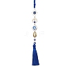 Sun/Moon Brass & Evil Rye Lampwork Pendant Decorations HJEW-JM01525-1