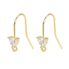 Brass Micro Pave Cubic Zirconia Earrings Findings EJEW-B063-05G-05-1