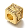 Brass Cubic Zirconia Beads KK-Q818-01K-G-2