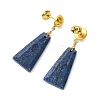 Dyed Natural Lapis Lazuli & Natural Amazonite & Natural Tiger Eye Dangle Stud Earrings EJEW-JE07032-5