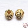 Real 18K Gold Plated Rondelle 925 Sterling Silver Textured Beads STER-M101-02-5mm-2