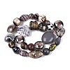 Handmade Foil Glass with Gold Sand Lampwork Beads Strands FOIL-Q002-08B-2