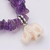 Resin Elephant Charm Bracelets BJEW-JB02911-03-2