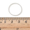 925 Sterling Silver Flat Beaded Finger Rings for Women RJEW-NH0002-01C-S-5