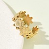 Adjustable 304 Stainless Steel Cuff Open Rings for Women RJEW-Z122-03G-04-3