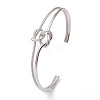 Brass Wire Wrap Knot Cuff Bangles BJEW-D039-38P-1