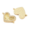 Brass Pave Cubic Zirconia Connector Charms KK-L251-13G-2