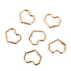 6Pcs Heart Alloy Spring Gate Rings FIND-TA0011-14A-3