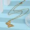 Butterfly 304 Stainless Steel Pendant Necklaces NJEW-L157-06G-2