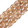 Electroplate Transparent Glass Beads Strands GL-N002-01A-A08-1