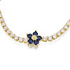 Cubic Zirconia Classic Tennis Necklace with Flower Links NJEW-N048-01A-3