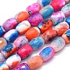 Dyed Natural Dragon Veins Agate Beads Strands G-F583-06B-1