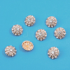 SUPERFINDINGS 8Pcs 1-Hole Alloy Rhinestone Shank Buttons FIND-FH0008-86KCG-3