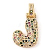 Brass Micro Pave Cubic Zirconia Pendants ZIRC-P121-01G-J-1