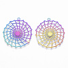 Ion Plating(IP) 201 Stainless Steel Filigree Pendants STAS-T057-20-2