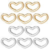 Beebeecraft 10Pcs 2 Colors Brass Spring Gate Rings KK-BBC0003-88-1