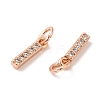 Brass Micro Pave Grade AAA Cubic Zirconia Charms ZIRC-P067-11RG-I-NR-3