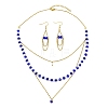 Rondelle 304 Stainless Steel & Glass Beaded Layered Necklace and Earring Set Set for Women SJEW-JS01384-01-3