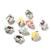 Handmade Printed Porcelain Beads PORC-F005-03-1