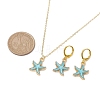 Starfish Enamel Leverback Earrings & Pendant Necklaces Sets SJEW-JS01297-3