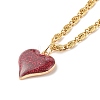 Dainty Heart & Cherry Alloy Enamel Pendant Necklaces Set for Teen Girl Women NJEW-JN03757-9