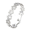 Hollow Flower 304 Stainless Steel Bangles for Women BJEW-A166-02P-2