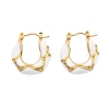 304 Stainless Steel Enamel Hoop Earrings EJEW-Z079-01G-02-4