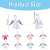 10Pcs Acrylic & Imitation Pearl Flower Angel Pendants PALLOY-YW00055-01-3