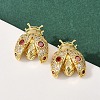 Brass Micro Pave Cubic Zirconia Stud Earrings EJEW-F400-03B-G-1