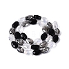 Electroplate Imitation Jade & Opaque & Transparent Glass Beads Strands EGLA-Q135-8x11MM-01E-3