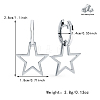 Simple 925 Sterling Silver Star Hoop Earrings BO3781-3