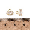 Brass Pave Clear Cubic Zirconia Charms CU-CBAD360-04G-03-3