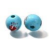 Valentine's Day Element Printed Wood Beads WOOD-R002-01-26-2