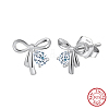 925 Sterling Silver Micro Pave Clear Cubic Zirconia Stud Earrings STER-P065-09P-1