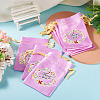 Flower Thank You Polyester Satin Storage Drawstring Bags ABAG-TAC0005-09A-5