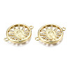 Brass Micro Pave Clear Cubic Zirconia Links Connectors KK-Q769-029-NF-3