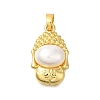 Buddha Shape Rack Plating Brass Pendants KK-M079-12G-1