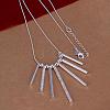 Popular Silver Color Plated Brass Tube Pendant Bib Necklaces NJEW-BB12709-3