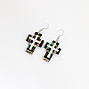 Fashionable Classic Stainless Steel Cross Shell Dangle Earrings RH8062-3